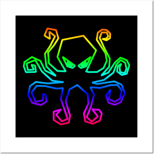 Rainbow Octopus Posters and Art